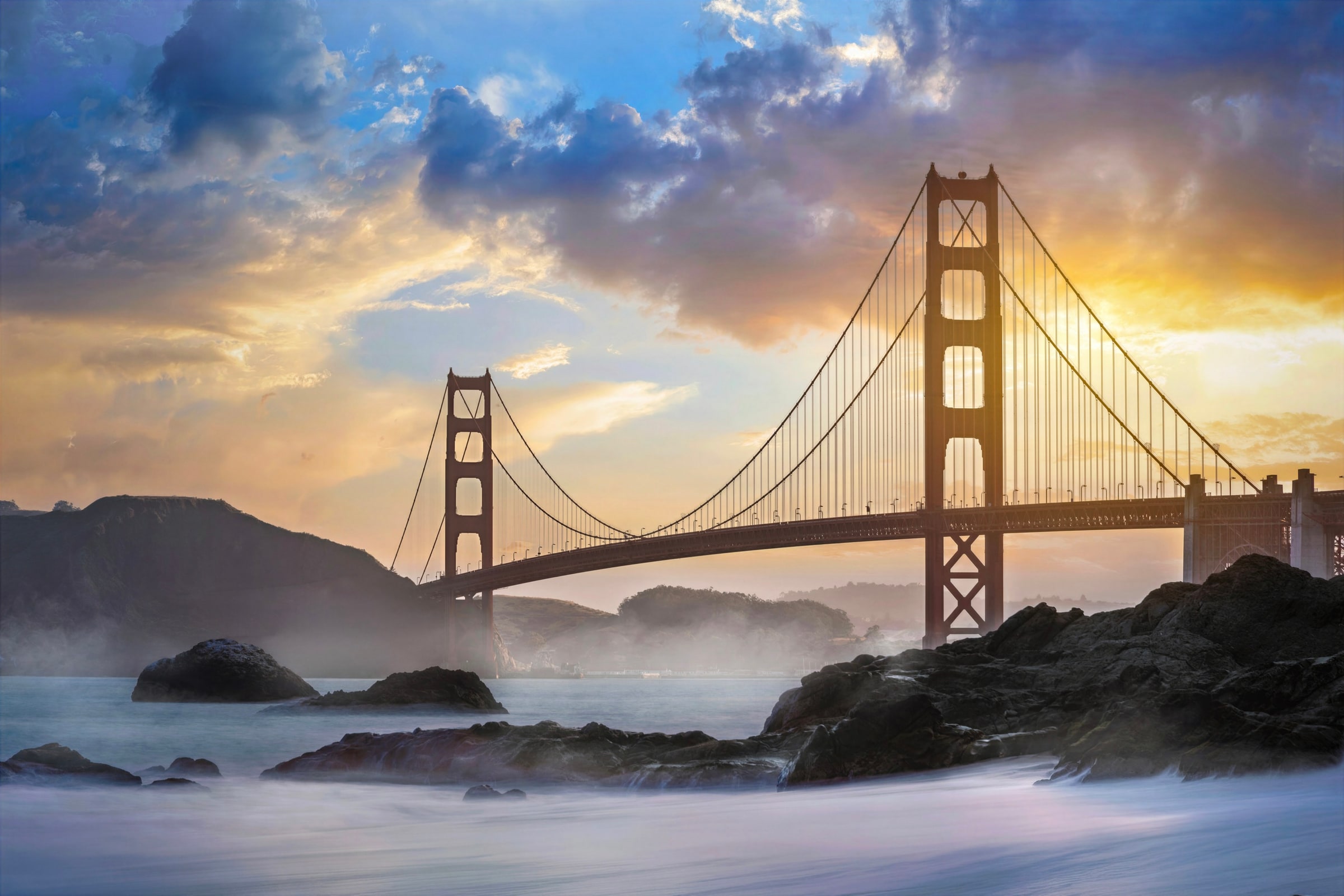 Golden Gate Sunrise - Golden Gate Bridge, San Francisco - SLG Masterworks