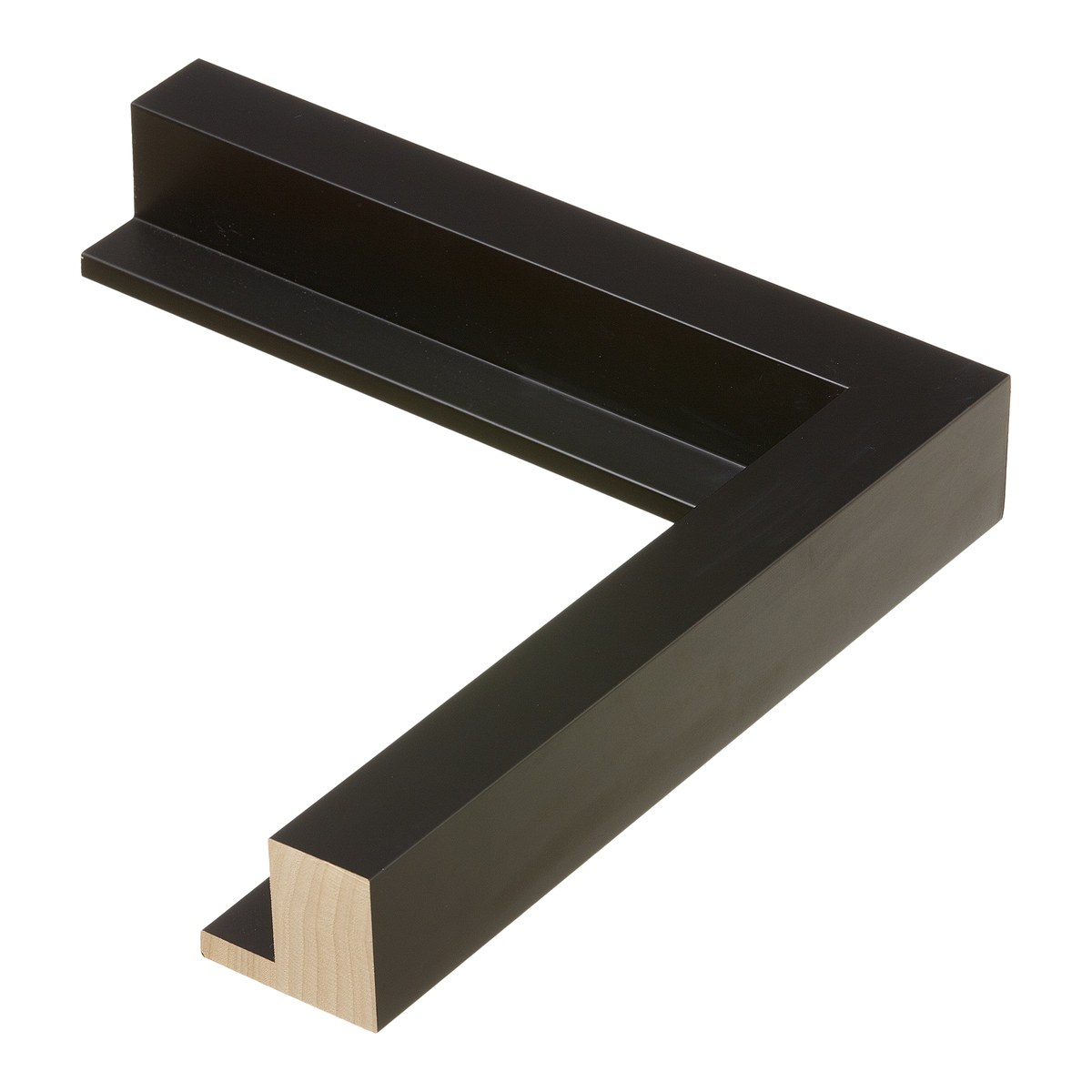 Roma Ramino Satin Black frame corner sample, moulding 10873000