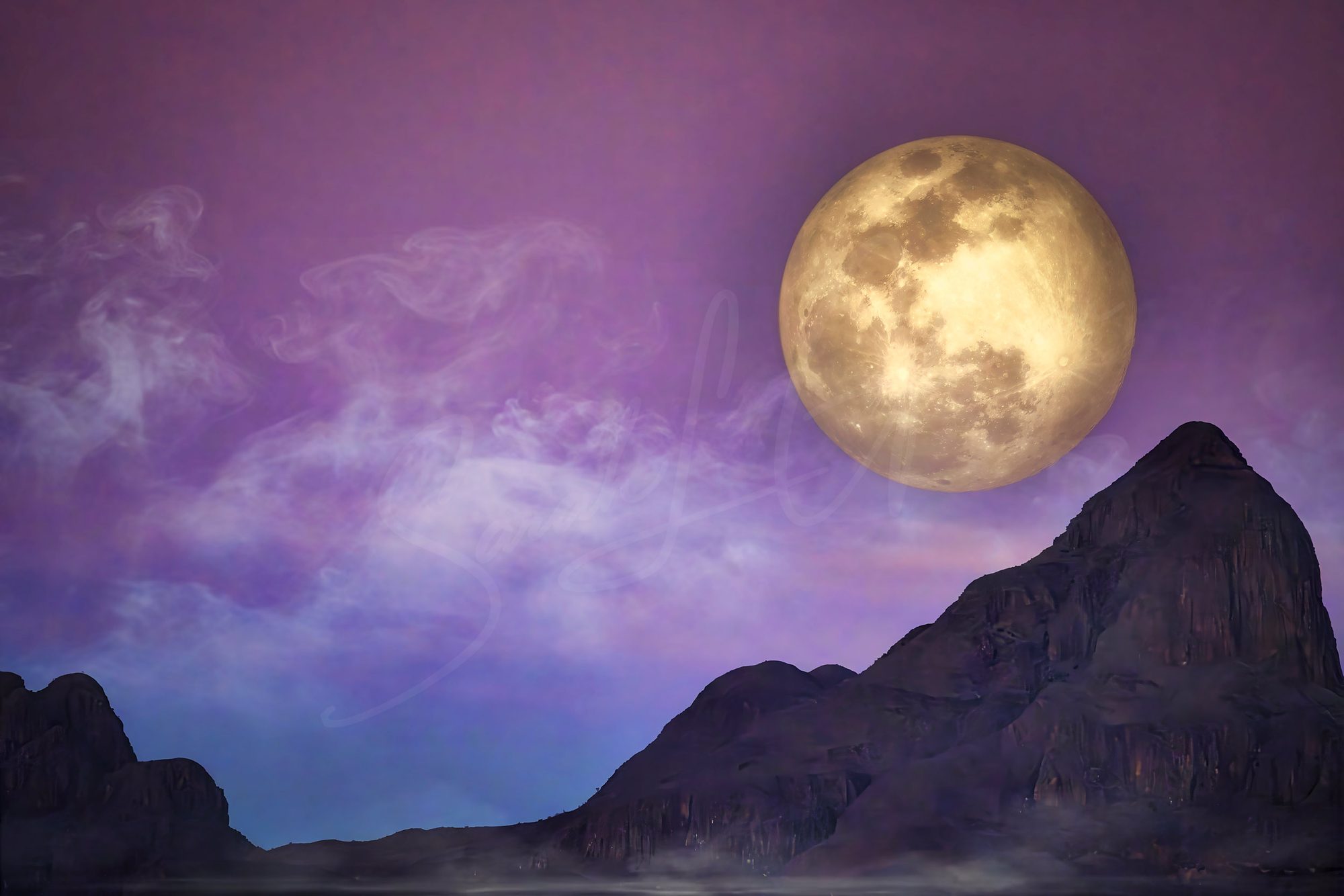 Moonrise Namibia, fine art print